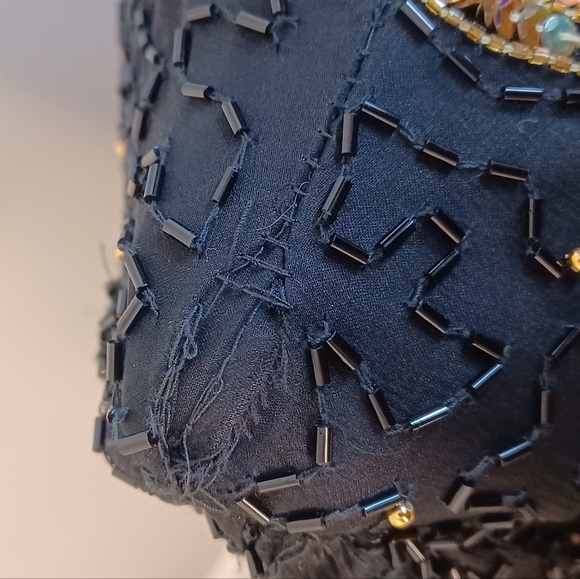 Vintage 100% Silk Beaded Sequin Old Money Country Club Glam Gala Evening Jacket - Picture 15 of 16